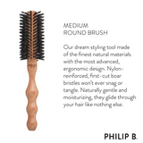 Philip B - Medium (55mm) Round Hairbrush - Infographic