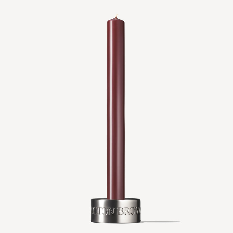 Fiery Pink Pepper Dinner Candle & Holder