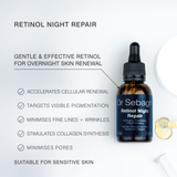 Dr Sebagh Retinol Night Repair 0.3% retinol serum, a gentle and effective formula for overnight skin renewal