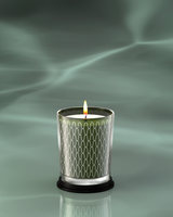 LINARI KYARA Duftkerze aus naturfarbenem Wachs im antikgrünen Glas, leuchtend mit warmer Flamme