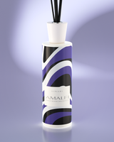 LINARI AMALFI Raumduft-Diffusor im italienischen Glas-Flakon, mit mattweißem Deckel und schwarzen Kapillarstäbchen