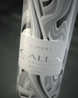 LINARI CALLA ART Raumduft-Diffusor mit organisch gemusterter, handdekorierter Flasche in eleganten Weiß- und Grautönen