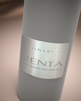 LINARI MENTA Raumduft-Diffusor aus italienischem Glas mit grau-melangefarbenem Samt und gebürstetem Aluminium