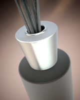 LINARI ONICE Raumduft-Diffusor aus italienischem Glas, schwarzem Samt und gebürstetem Aluminium, schwarze Stäbchen