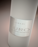 LINARI PURO Raumduft-Diffusor im italienischen Glas, mit gletschergrauem Samt und gebürstetem Aluminium