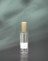 LINARI SCURO Raumspray im klaren Glasflakon mit feinem Ahornholzdeckel und edlem Satinetikett.